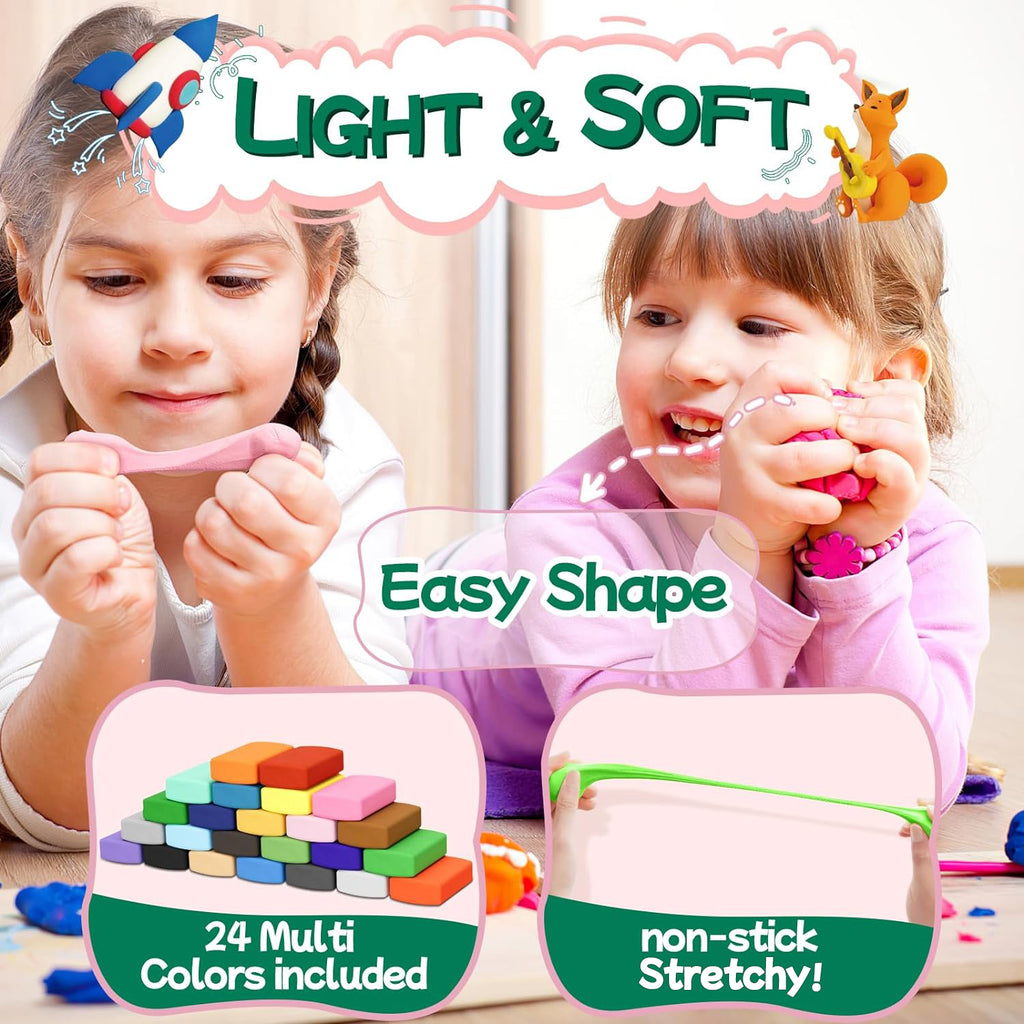 24 Colors Air Dry Clay Kit